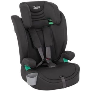 Graco Eldura R129 Harnas Booster (76-145cm - 15 maanden tot ca. 12 jaar). Harnas modus van 15 maanden tot ca. 4 jaar (76-105cm), Highback modus van ca. 3,5 tot 12 jaar (105-145cm), middernacht