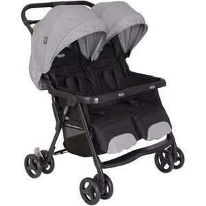 Graco DuoRider Lichtgewicht Dubbele Kinderwagen, Geschikt vanaf de geboorte tot ca. 3 jaar, Steeple Gray mode
