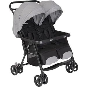 Graco DuoRider Lichtgewicht Dubbele Kinderwagen, Geschikt vanaf de geboorte tot ca. 3 jaar, Steeple Gray mode