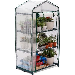 BRAMBLE Mini Tuinkas, Kweekkas, Broeikas voor Binnen en Buiten, Stalen Frame en Versterkt PVC-Dekzeil - Stevig en Eenvoudig te Monteren (3 lagen)