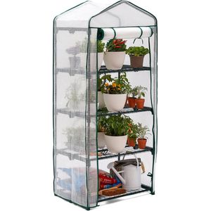 BRAMBLE Mini Tuinkas, Kweekkas, Broeikas voor Binnen en Buiten, Stalen Frame en Versterkt PVC-Dekzeil - Stevig en Eenvoudig te Monteren (4 lagen)