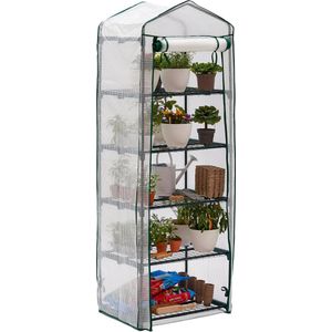 Bramble - Tuinkassen - 5 lagen - Miniserre - Draadplanken - Gemakkelijk te monteren - 69 x 49 x 193 cm