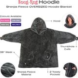 Snug-Rug - Oversized Deken-Hoodie - Slate Grey - Sherpa-Fleece