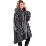 Snug-Rug - Oversized Deken-Hoodie - Slate Grey - Sherpa-Fleece