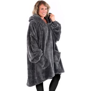 Snug-Rug - Oversized Deken-Hoodie - Slate Grey - Sherpa-Fleece