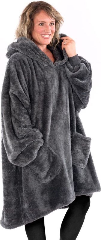Snug-Rug - Oversized Deken-Hoodie - Slate Grey - Sherpa-Fleece