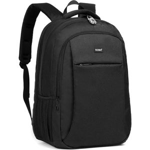 Kono Rugzak XL - Schooltas - 17,3 inch Laptop Rugtas - Dames/Heren - 36L - Waterafstotend - Inclusief Regenhoes - Zwart