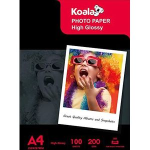 KOALA - Inkjet Fotopapier - A4 - Glanzend - 100 Vellen - 200 g/m²