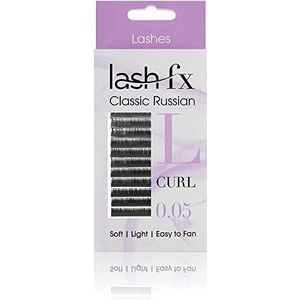 Lash FX L Curl Russisch volume, 0,05 mm, lichte valse wimpers, gemakkelijk te waaieren en volledig volume te creëren - 14 mm