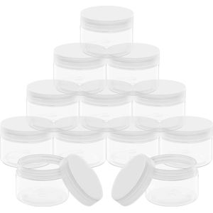 Belle Vous Helder Cosmetische Potten (12 Pak) – 150 ml – Containers met Schroefdeksels – Plastic Lege Proefpotten – Ronde Opslag Reiscontainers – Crèmes, Lotions, Make-up, Lekbestendig & Luchtdicht