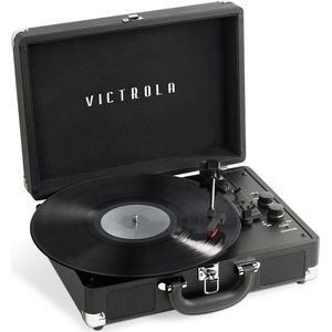 Victrola Journey+ Platenspeler Bluetooth-koffer met draaitafel met drie snelheden, zwart, VSC-400SB-BLK-EU