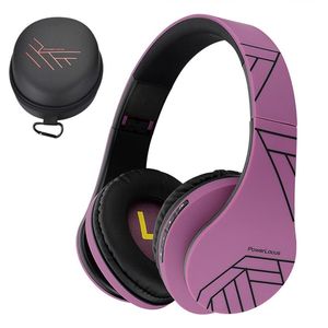 PowerLocus P2 - Draadloze Over-Ear Koptelefoon - Bluetooth - Zwart/Purper - Inklapbaar