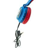 PowerLocus Buddy Koptelefoon - Blauw/Rood - Draadloos - LED Lampjes - 85db Limiet