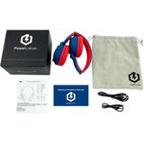 PowerLocus Buddy Koptelefoon - Blauw/Rood - Draadloos - LED Lampjes - 85db Limiet