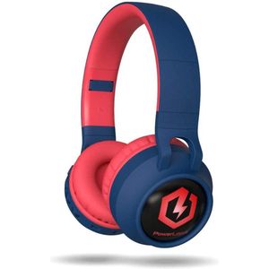 PowerLocus Buddy Draadloze On-Ear Koptelefoon voor Kinderen, LED lampjes, 85db Limiet, met Microfoon, Micro SD poort - Blauw/Rood