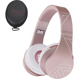 PowerLocus P1 draadloze Over-Ear Koptelefoon Inklapbaar - Bluetooth - Met microfoon – Rose Gold (PL Line Collectie)