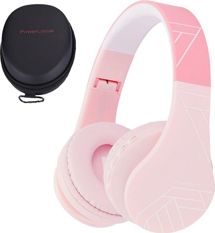 PowerLocus P1 Kinder Koptelefoon - Roze - Draadloos - Bluetooth - Met Microfoon