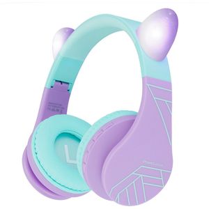 PowerLocus P1 Kinder Koptelefoon - Draadloos - Paars/Groen - Inclusief Premium Case