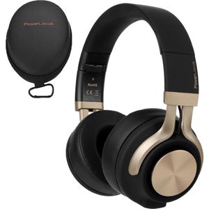 PowerLocus P3 draadloze Over-Ear Koptelefoon P3 Inklapbaar - Bluetooth - Met microfoon - Zwart/Goud