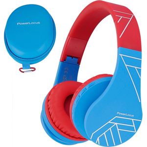 PowerLocus P1 Kinder Koptelefoon - Draadloos - Blauw/Rood - Inclusief Premium Case