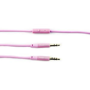 PowerLocus Audio Kabel 3.5mm Jack, Aux Kabel met Microfoon voor Koptelefoons - Roze