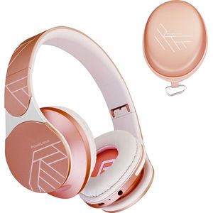 PowerLocus EDGE - Draadloze Koptelefoon - Koptelefoon Draadloos - Bluetooth Headphone - Over-Ear - FM Radio - Micro SD - Microfoon - inkl. Case - Rose Gold