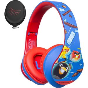 PowerLocus P2 Kids Angry Birds Koptelefoon Kinderen - Microfoon - Micro SD - incl. Premium Case - Volumebegrenzing - Blauw/Rood