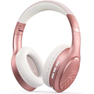 PowerLocus P19 Bluetooth Koptelefoon - Koptelefoon Draadloos - tot 70 Uur Speeltijd en met Aux Kabel - Over Ear Hoofdtelefoon - 3 EQ-Modi - Met Draagtas – Rose Gold