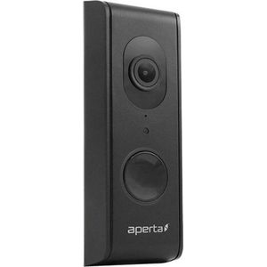 Aperta draadloze video deurbel, Wi-Fi deurbel met camera en app, kleur zwart, APWIFIDSBLK2
