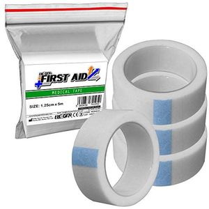 4 Pack - RE-GEN EHBO Micropore Medische Bandage Ondersteuning Tape, 1,25 cm x 5 m