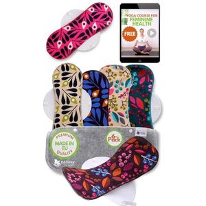 Herbruikbare Maandverbanden, 6 stuks Kaoten Wasbare stoffen ademende pads met vleugels (grootte L & XL), doek Dameshygiëne Inlegkruisje GEMAAKT IN DE EU; Ecologisch en Gezond Periode Servetten voor menstruatie, overvloedige stromen en postpartum