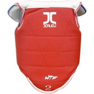 Taekwondo-borstbeschermer Premium JC | WT-goedgekeurd | Rood / Blauw (Maat: L)