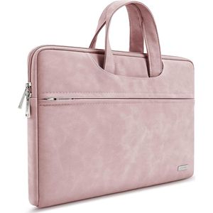 Licht roze laptop tas 15-15,6 inch - Waterdichte beschermhoes met handvat en vakken
