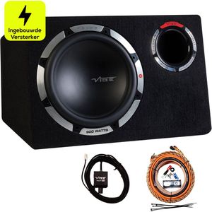 Vibe Pulse CBR12A-V0 300 Watt RMS Gepoorte Subwoofer met Ingebouwde Versterker + Plug & Play Kabelset