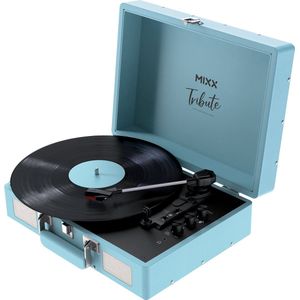 Mixx Tribute Stereo - Vinyl Platenspeler - Bluetooth In/Out & Ingebouwde Speakers - Lichtblauw