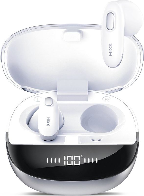 MIXX - StreamBuds Hybrid Charge 2 - Draadloze Oordopjes - Wit - Qi