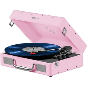 Mixx Revival 55 - Platenspeler - Roze - Draagbare Koffer - Bluetooth - 33/45 RPM