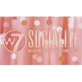 W7 - Socialite - Oogschaduw Palette - Roze/Rode Ondertoon - Matte en Glanzende Kleuren