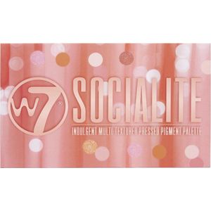 W7 - Socialite - Oogschaduw Palette - Roze/Rode Ondertoon - Matte en Glanzende Kleuren