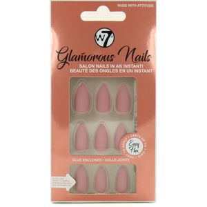 W7 - Glamorous Nails - Kunstnagels - Nude With Attitude - 24 Stuks