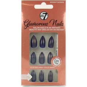 W7 Glamorous Nails Midnight Express - 24 stuks