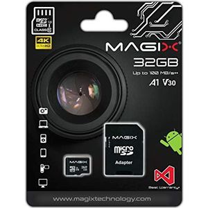 Magix MicroSD-geheugenkaart 32 GB klasse 10 V30 U3, leessnelheid tot 95 MB/s, 4K-serie (SD-adapter inbegrepen)