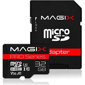 Magix 32 GB microSD-kaart Class10 V30 U3, leessnelheid tot 95 MB/s, PRO-serie (inclusief SD-adapter)