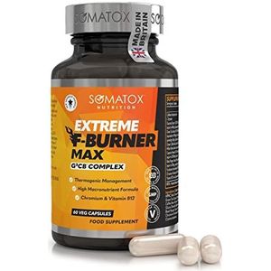 Extreme Fat Burner Max 2.0 - G²CB™ Advanced T5 Thermo Supplement Dieetpillen voor gewichtsverlies en metabolisme | B12, L-carnitine, groene thee en guarana - 30 dagen levering/veganistische capsules -