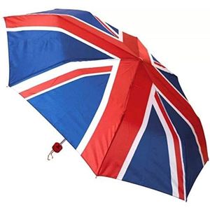 Compacte winddichte paraplu voor dames en heren, zwart, Union Jack kleine paraplu