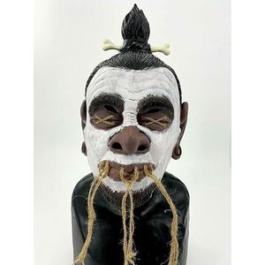 Rubber Johnnies Voodoo Krompen hoofdmasker, Tsantsa, volwassen masker voor het hele hoofd, latexmasker, halloweenmasker