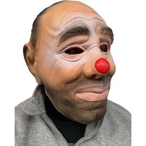 Rubber Johnnies Hobo Old Man Masker, clownsmasker, volwassenen, vol hoofd, latex, groot, realistisch masker