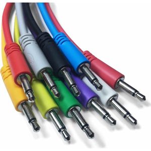 Eurorack Patch Kabels - Set met 5 hoge kwaliteit mono 3.5mm TS kabels voor je modulaire systeem (10 Kleur & 7 Lengte Opties) (Wit 90cm)