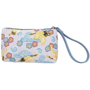 Signare Tapestry Kleine handtas voor dames met polsband en ritssluiting, Japanse kraan, japanse kraan