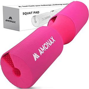 AMONAX Barbell Squat Pad, extra dikke schuimvulling voor nek- en schouderondersteuning, Heavy Duty Gym Fitness Workout Cover voor vrouwen heupstoten, Gewichtheffen en zware squats (Roze)